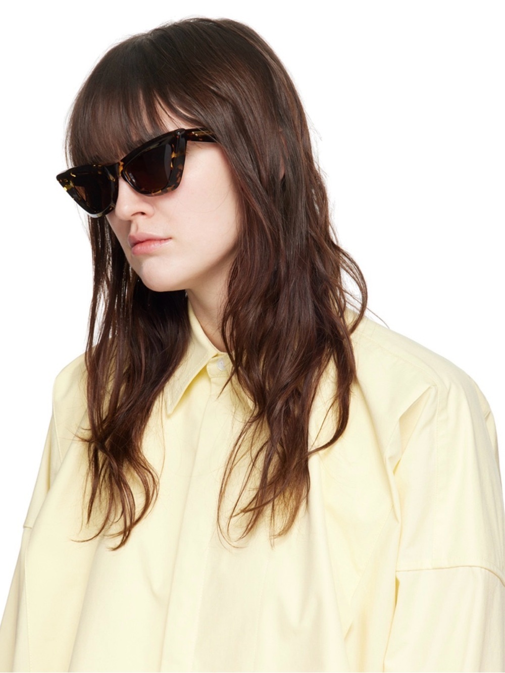 Bottega Veneta Women's Tortoiseshell Cat-Eye Sunglasses - Dark Brown - Picture 5 of 5